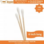 100 Pc Cotton Swab Applicator Q-tip Swabs 6" Extra Long Wood Handle - US SELLER